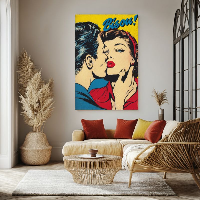 tableau_vintage_pop_art_couple_romantique