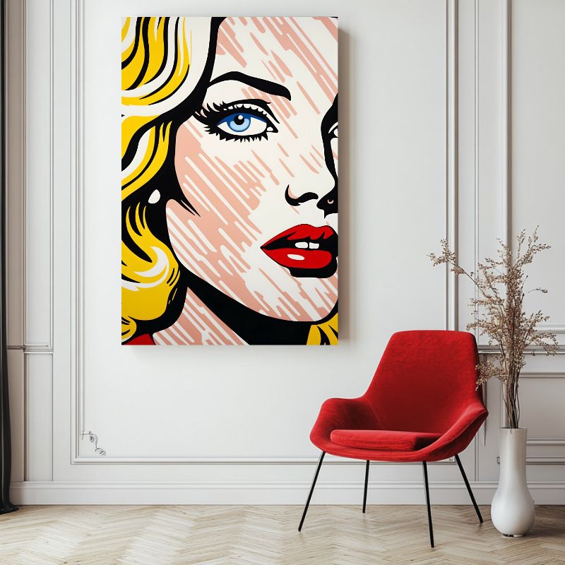 tableau_visage_femme_pop_art_couleurs_vives