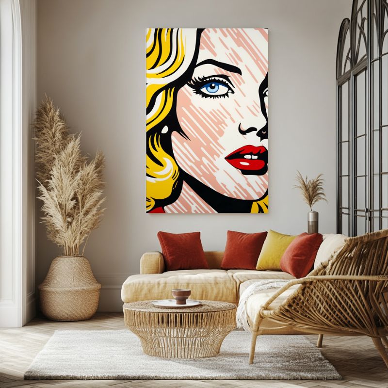 tableau_visage_femme_pop_art_portrait_stylise