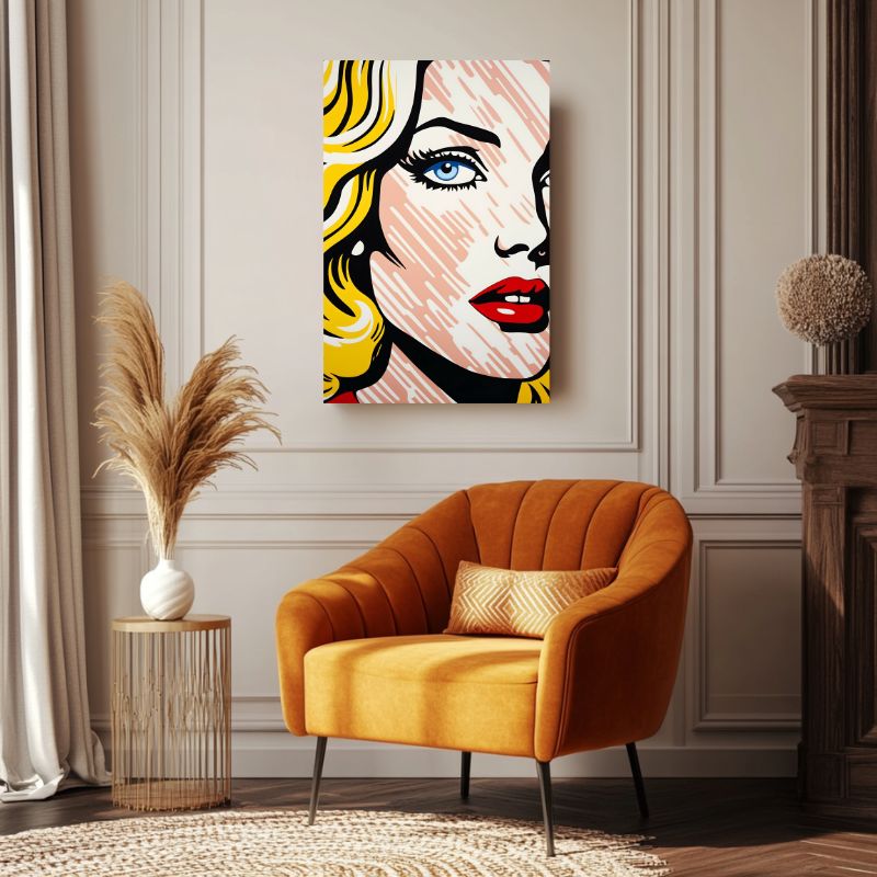tableau_visage_femme_pop_art_style_annees_60