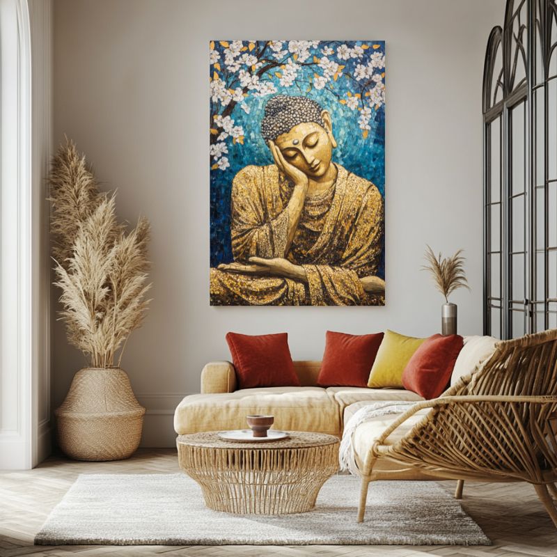 tableau_zen_Bouddha_fleurs_cerisier