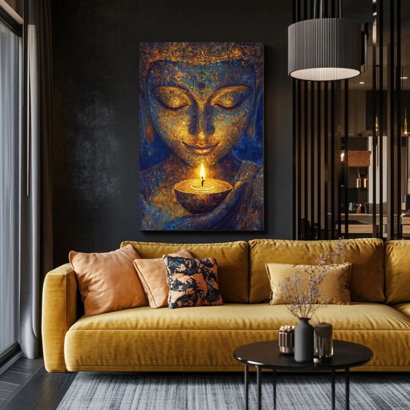 tableau_zen_bougie_flamme_sacree