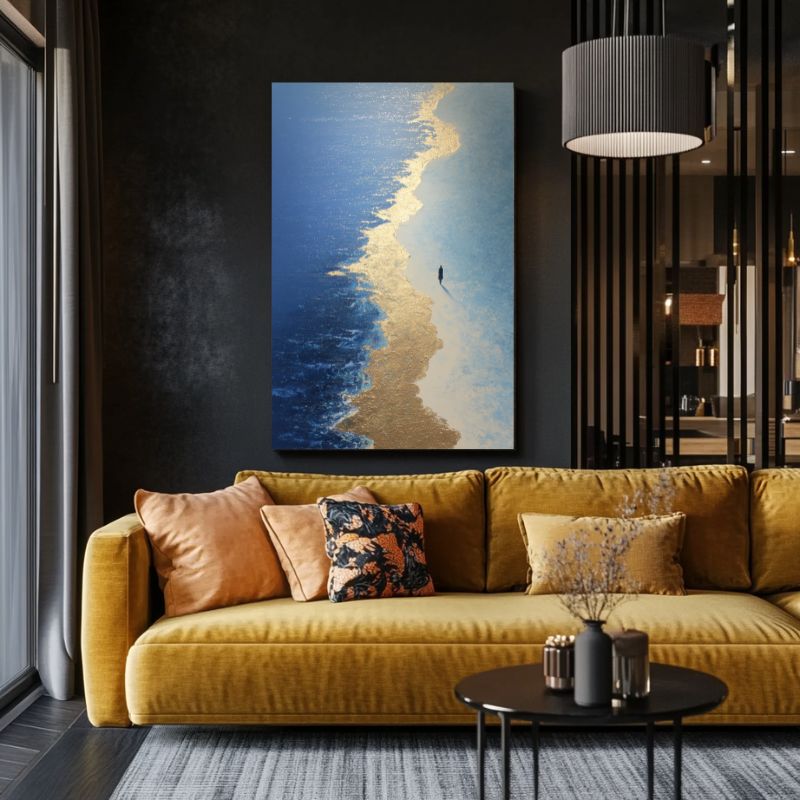 tableau_zen_mer_vagues_bleues