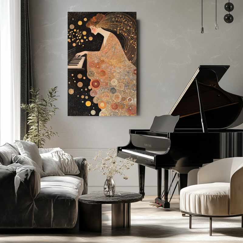Tableau Piano Songe Doré