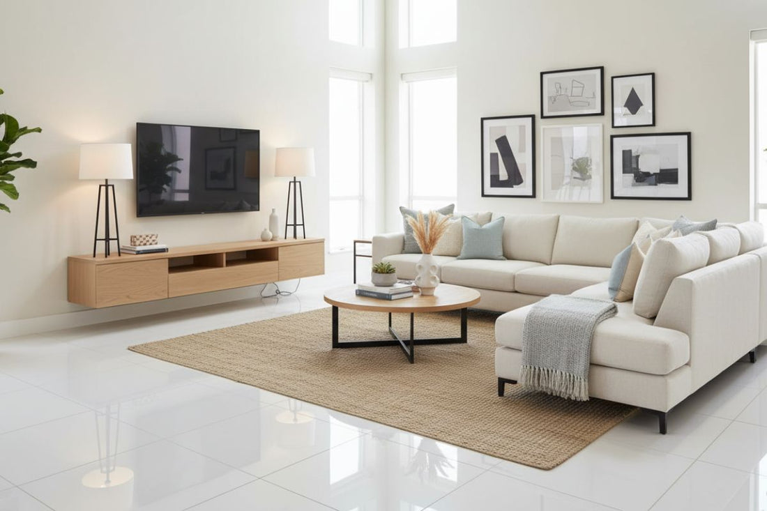 Idée déco salon avec carrelage blanc : 10 astuces pour réchauffer l'espace