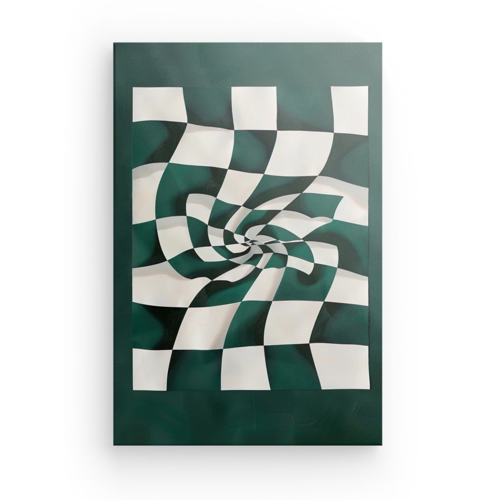 Tableau Vert Illusion Géométrique