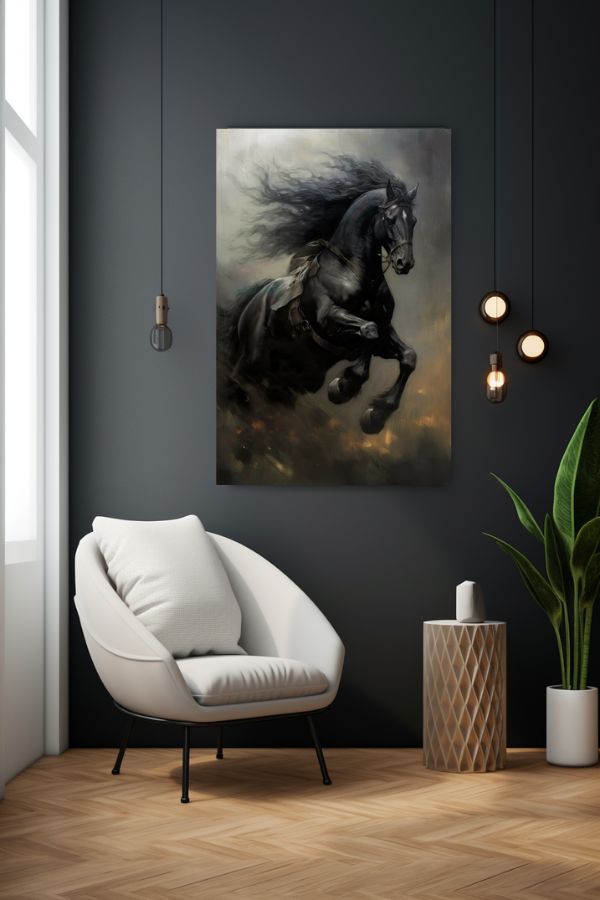 Tableau Cheval Noir