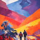 Tableau Montagne En Duo sur les Cimes Colorées