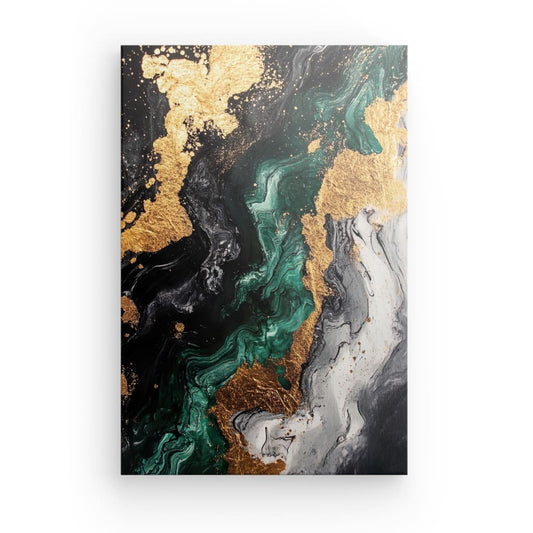 Tableau Abstrait Vert et Or