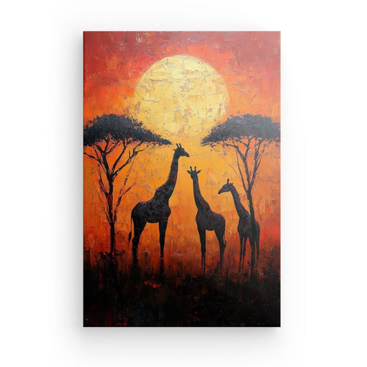 Tableau Africain Girafe