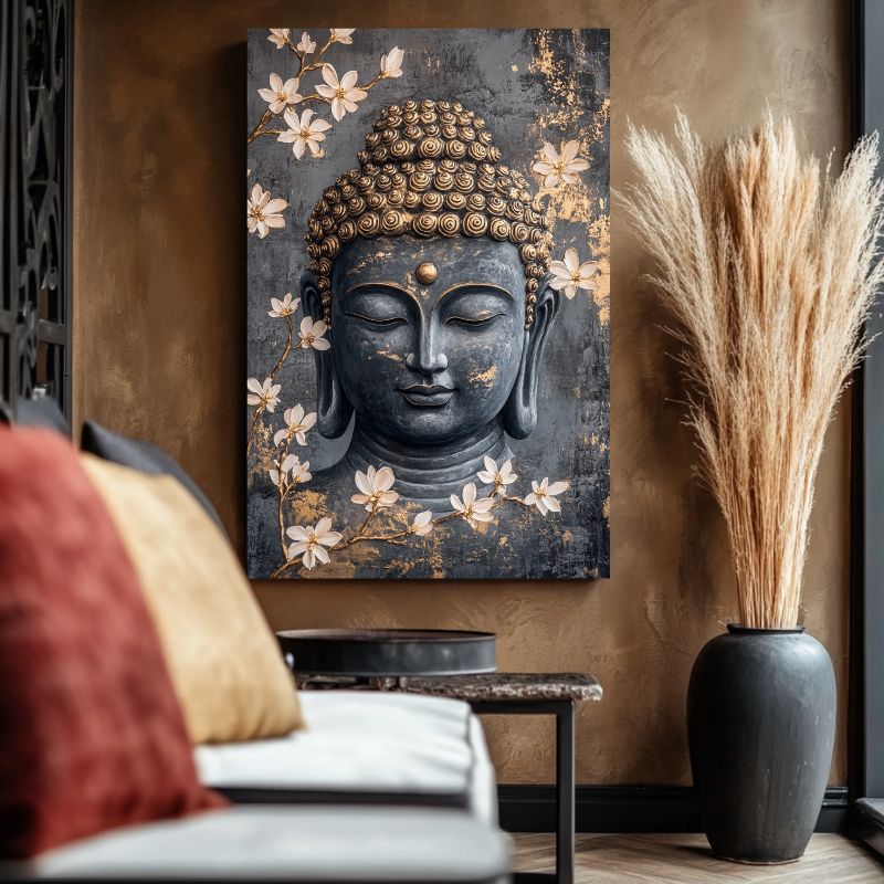 Tableau_Bouddha_couleur_gris