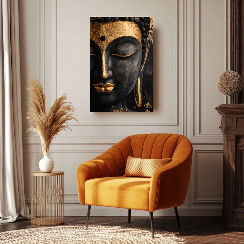 Tableau_Bouddha_noir_et_or_dore