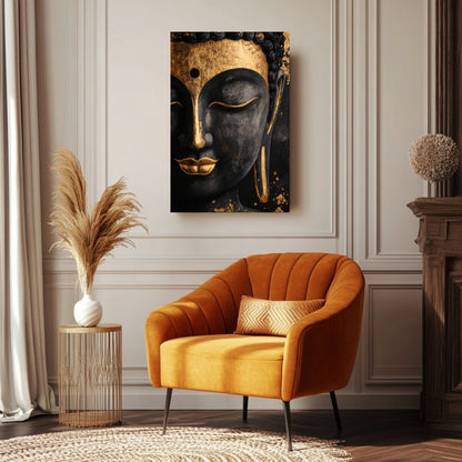 Tableau_Bouddha_noir_et_or_dore