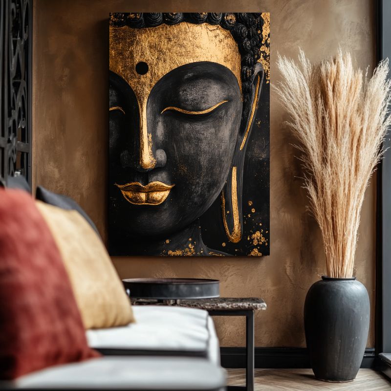 Tableau_Bouddha_noir_et_or_spirituel