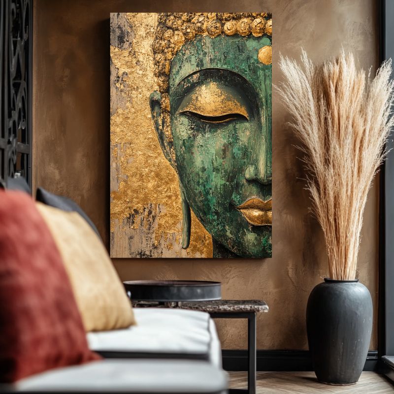 Tableau_Bouddha_vert_zen