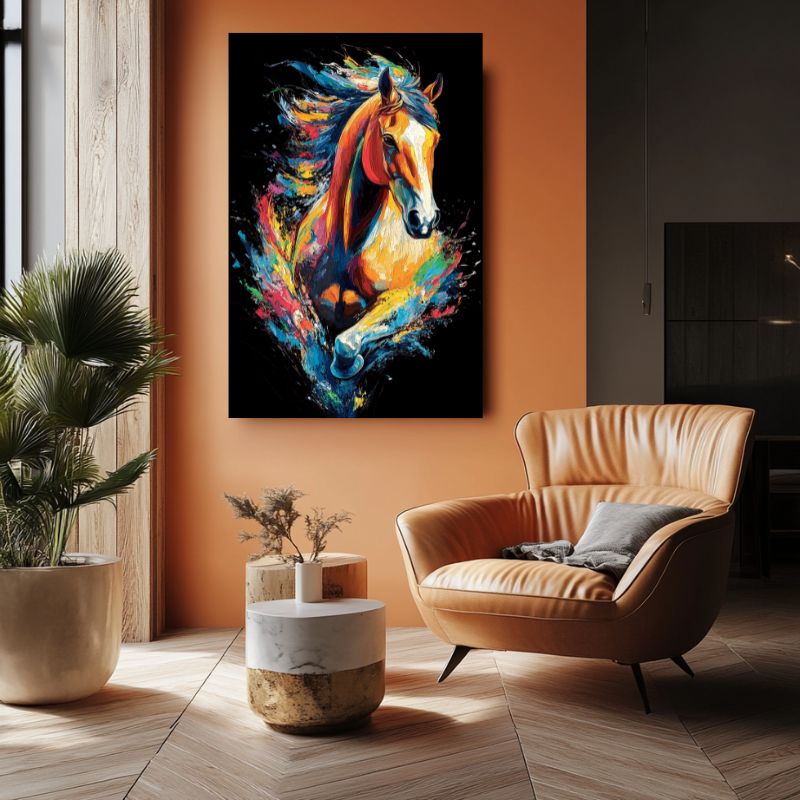 Tableau_Cheval_Multicolore_deco