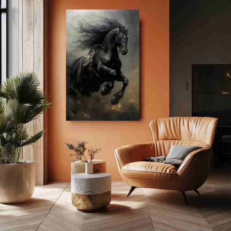 Tableau Cheval Noir