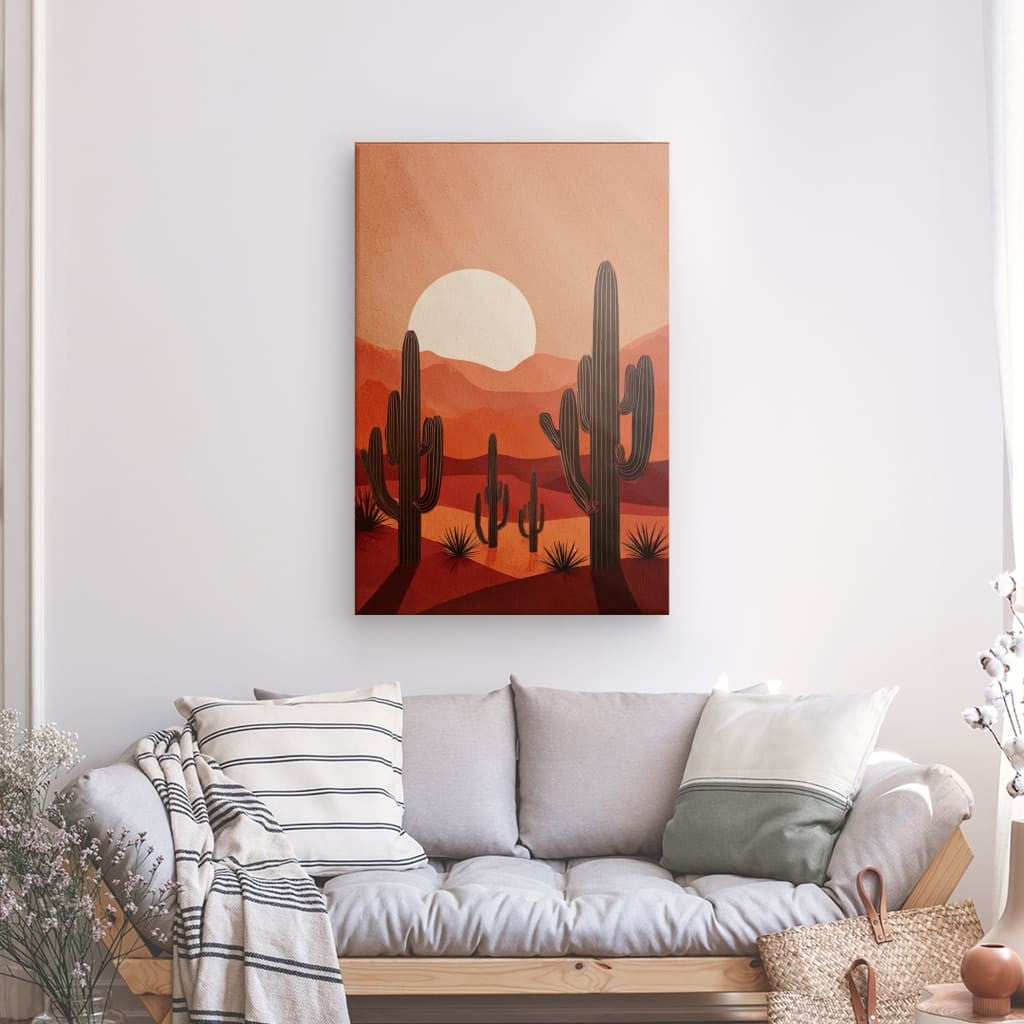 Tableau Désert Cactus