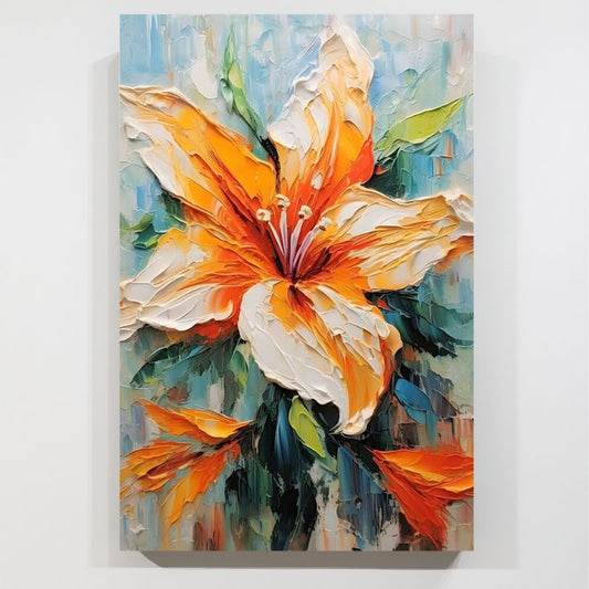 Tableau Fleur Orange
