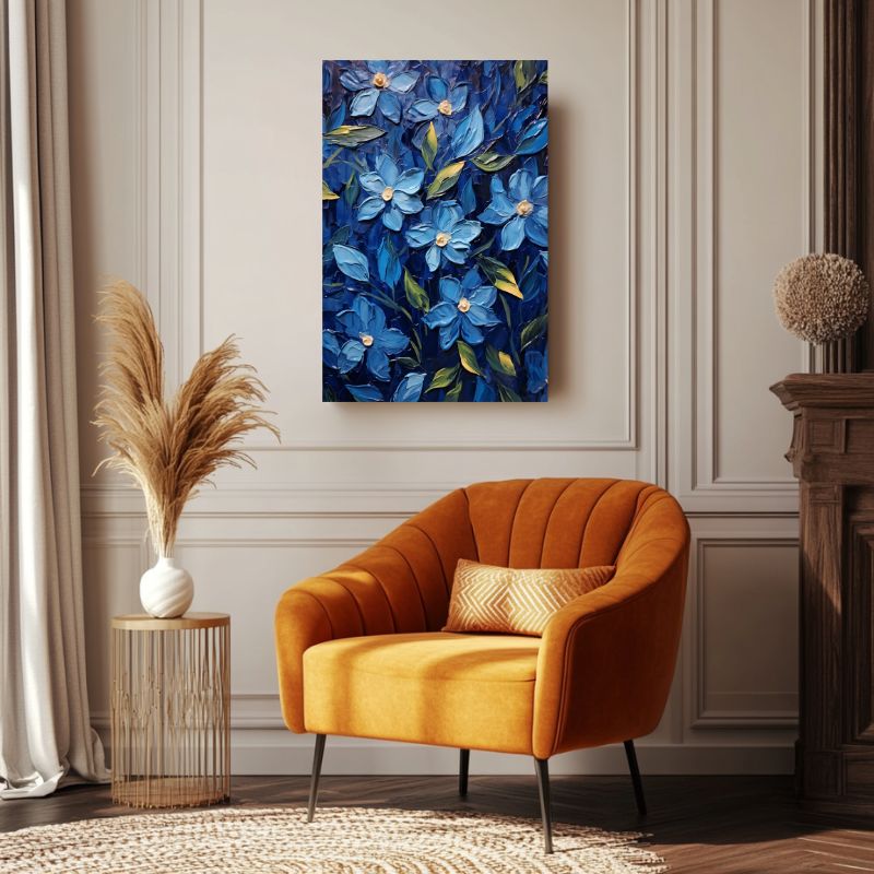 Tableau Fleurs Bleues