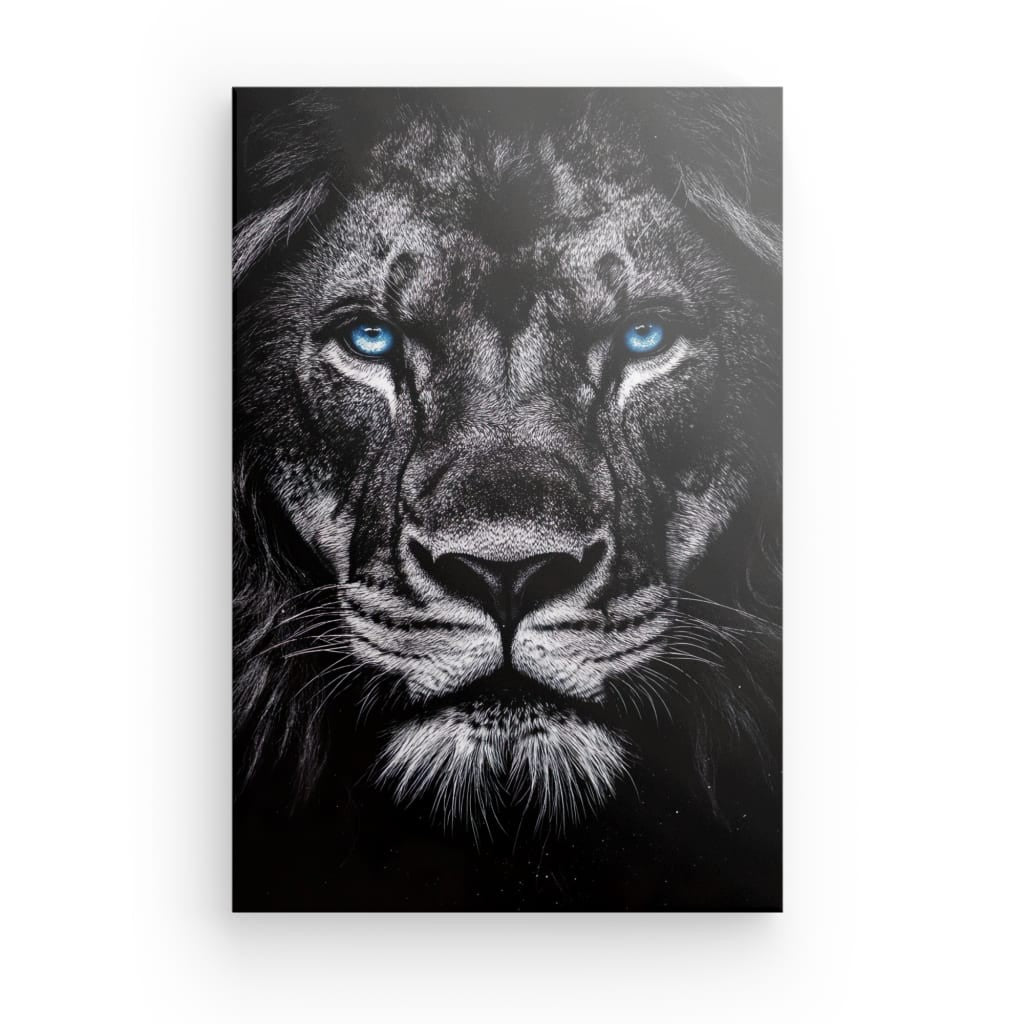 Tableau Lion Yeux Bleus