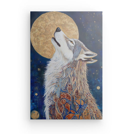 Tableau Loup Lune