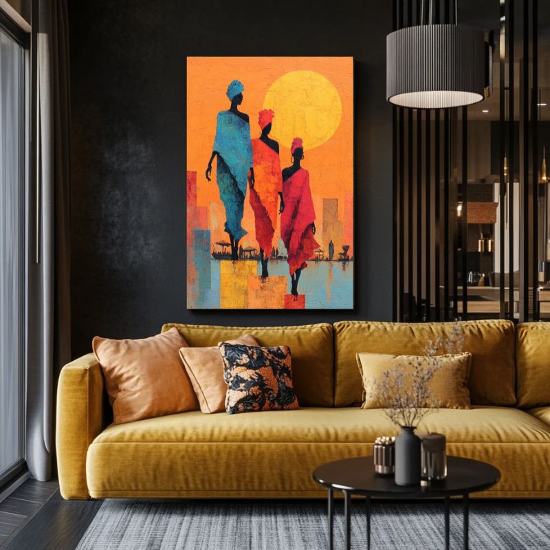 Tableau_africain_abstrait_coucher-soleil