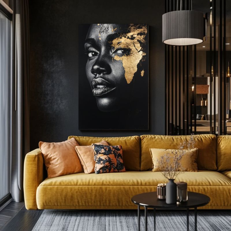 Tableau_africain_visage_noir-or