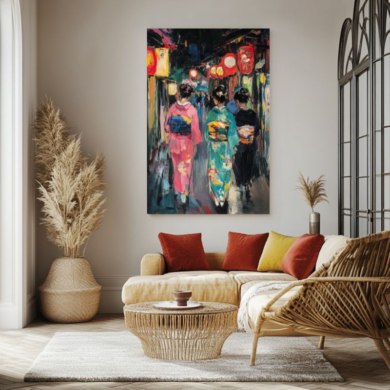 Tableau_art_moderne_japonais_kimonos