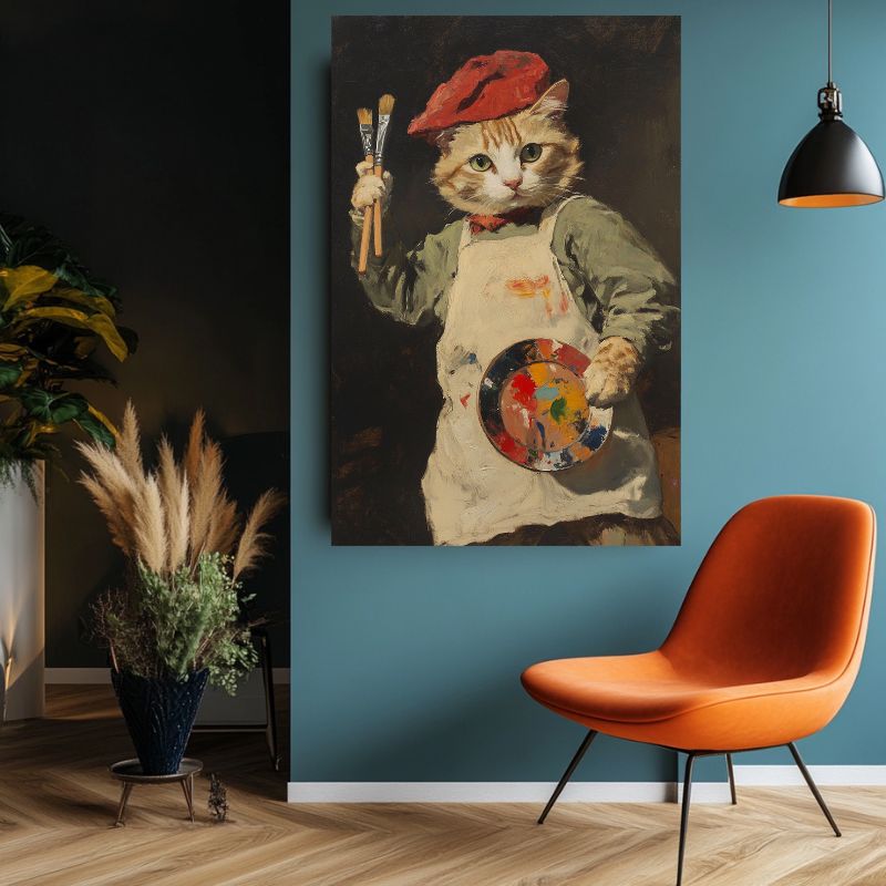 Tableau Chat Peintre