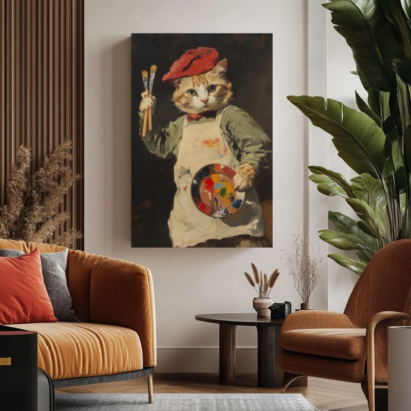 Tableau Chat Peintre