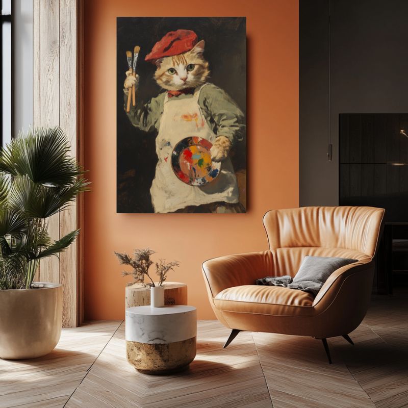 Tableau Chat Peintre