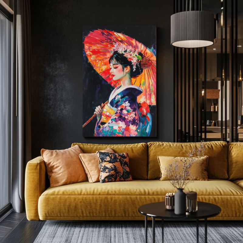 Tableau_japonais_femme_kimono