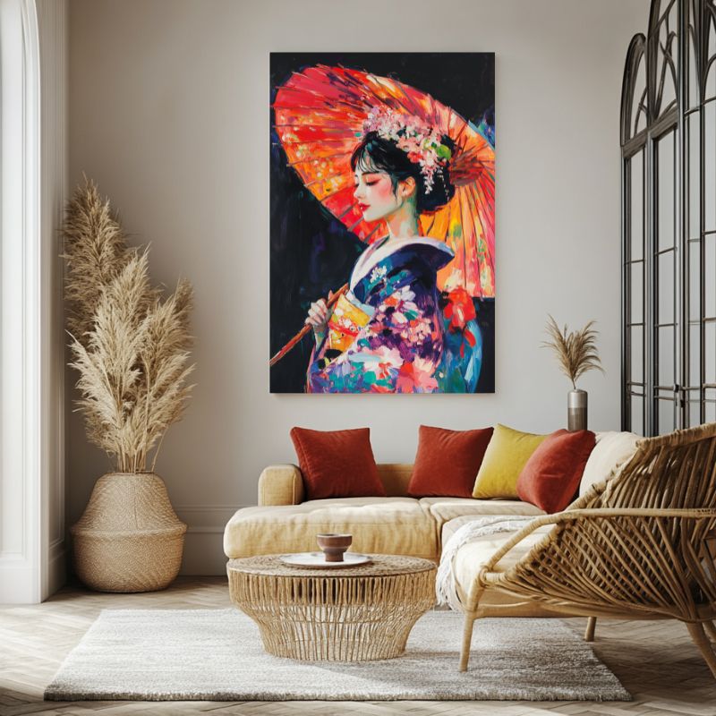 Tableau_japonais_femme_parapluie