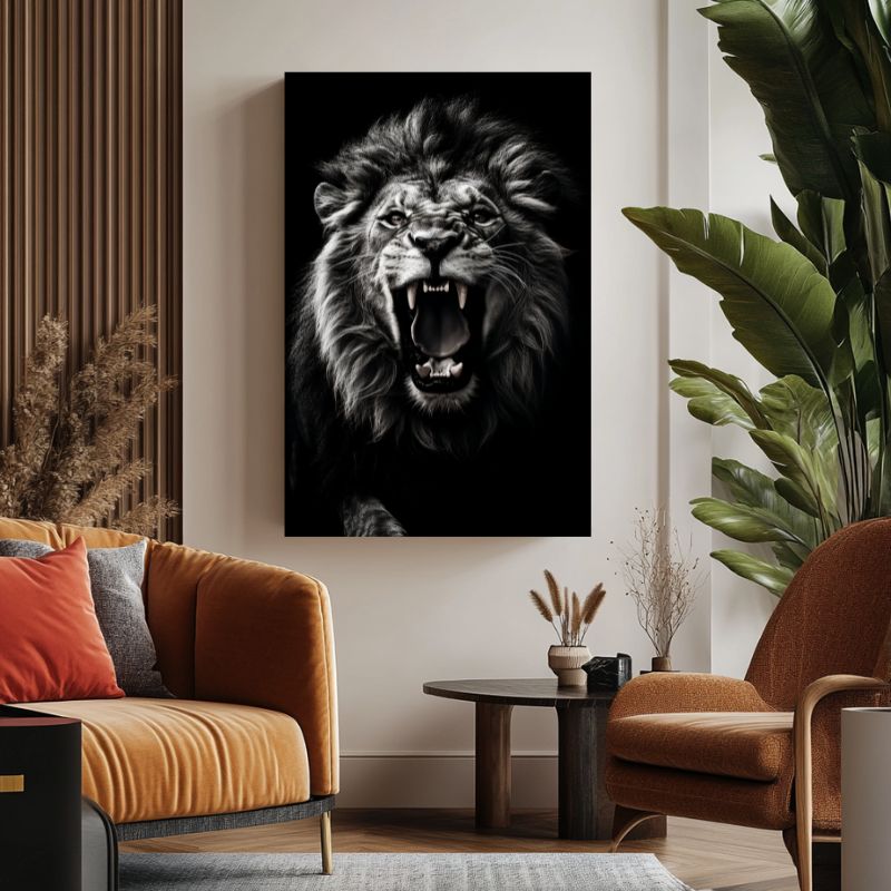 Tableau_lion_qui_rugit_feroce