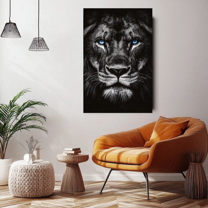 Tableau_lion_yeux_bleus_deco