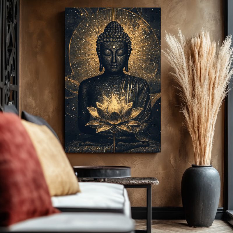 Tableau_mural_Bouddha_dore