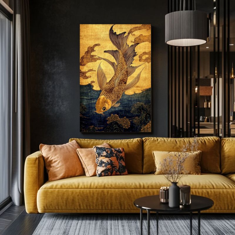 Tableau_poisson_japonais_dore