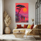 Tableau_village_africain_coucher-soleil