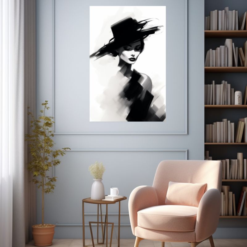 Tableau Femme Noir et Blanc