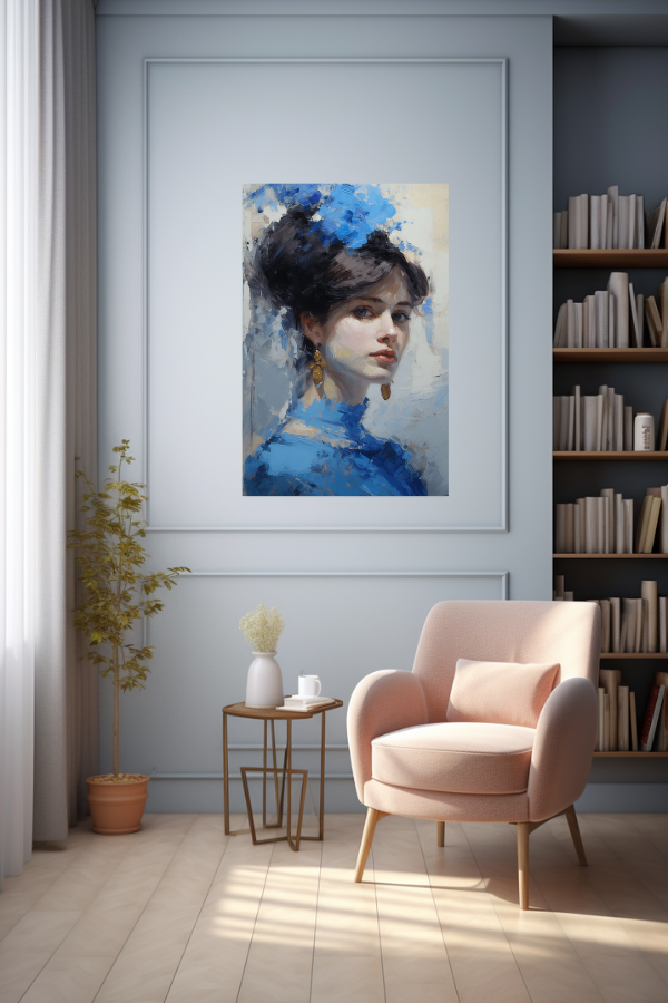 Tableau Femme Bleue