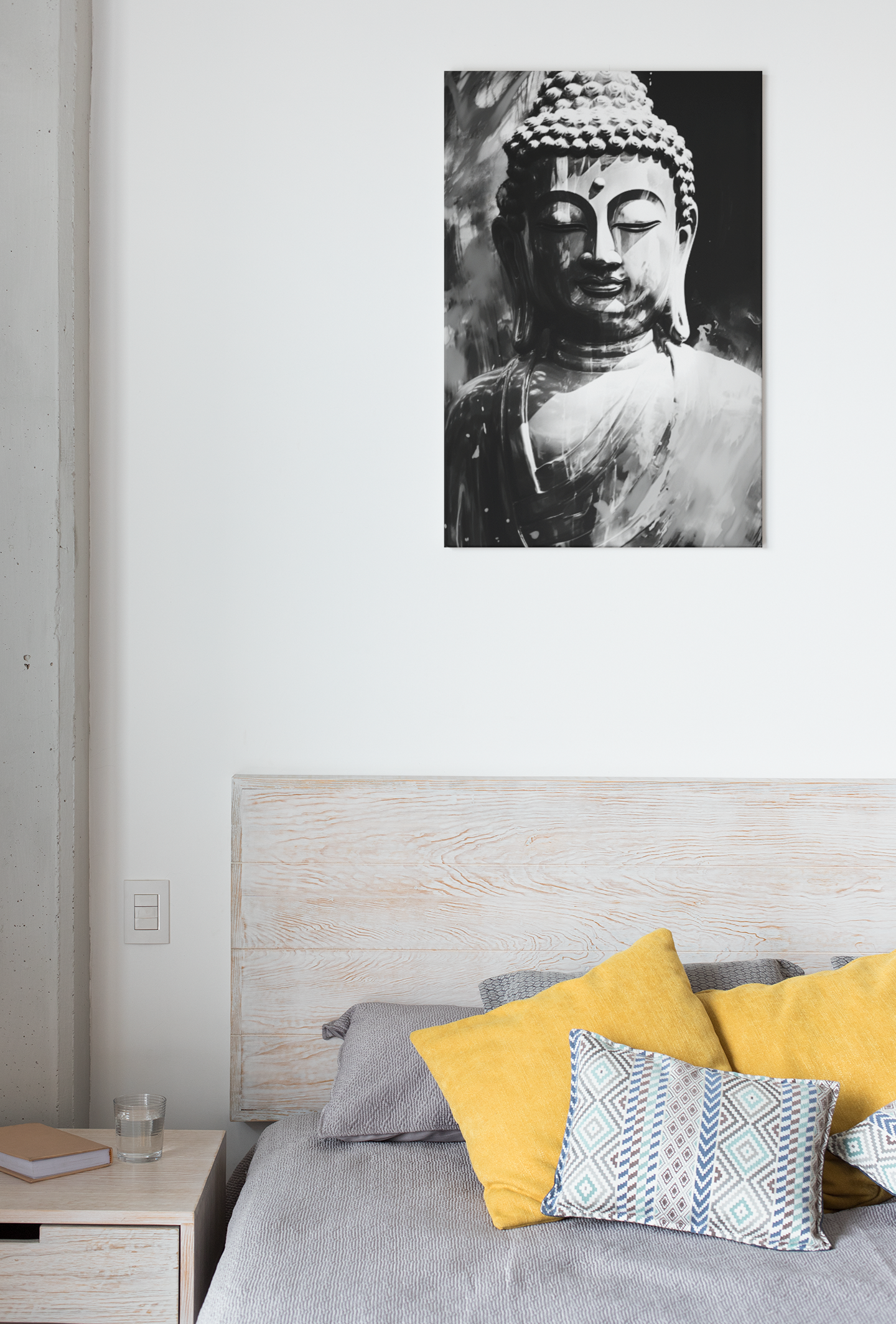 Toile Bouddha Gris