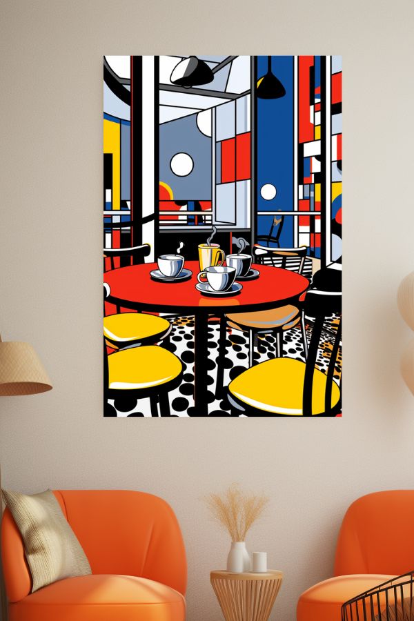 Tableau Pop Art Café Colorée & Artdeliris