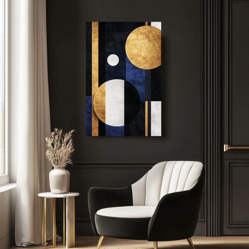 tableau abstrait bleu nuit deco