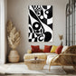 tableau_abstrait_noir_et_blanc_vintage_geometrique