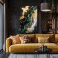 tableau_abstrait_vert_et_or_reflets_dores