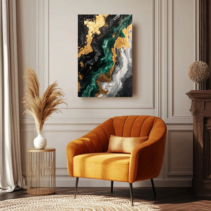 tableau_abstrait_vert_et_or_toile_moderne