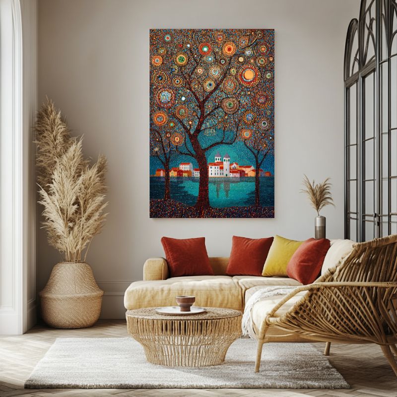 tableau_arbre_magique_village_pittoresque