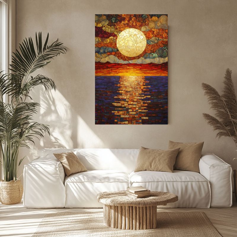 tableau_coucher_de_soleil_mer_mosaique