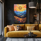 tableau_coucher_de_soleil_montagne_fleurs